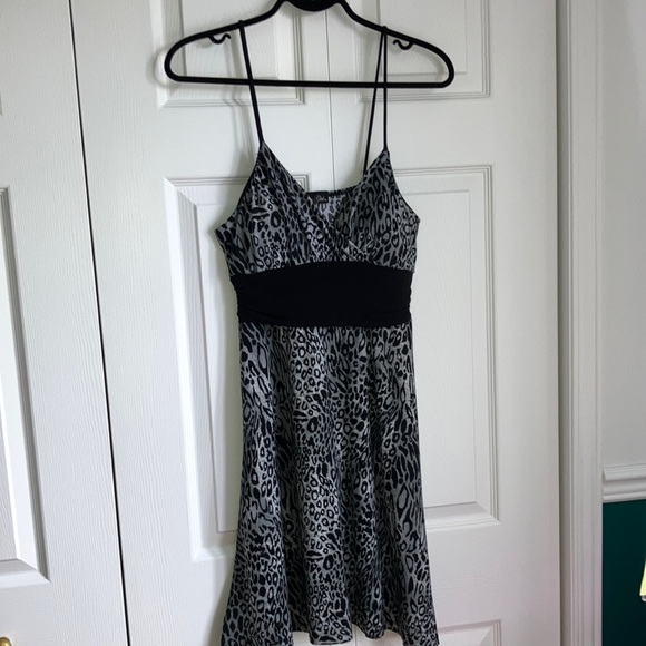 BIZZ GIRL Cute animal print flowy dress slimming Y2K vintage - Picture 3 of 10